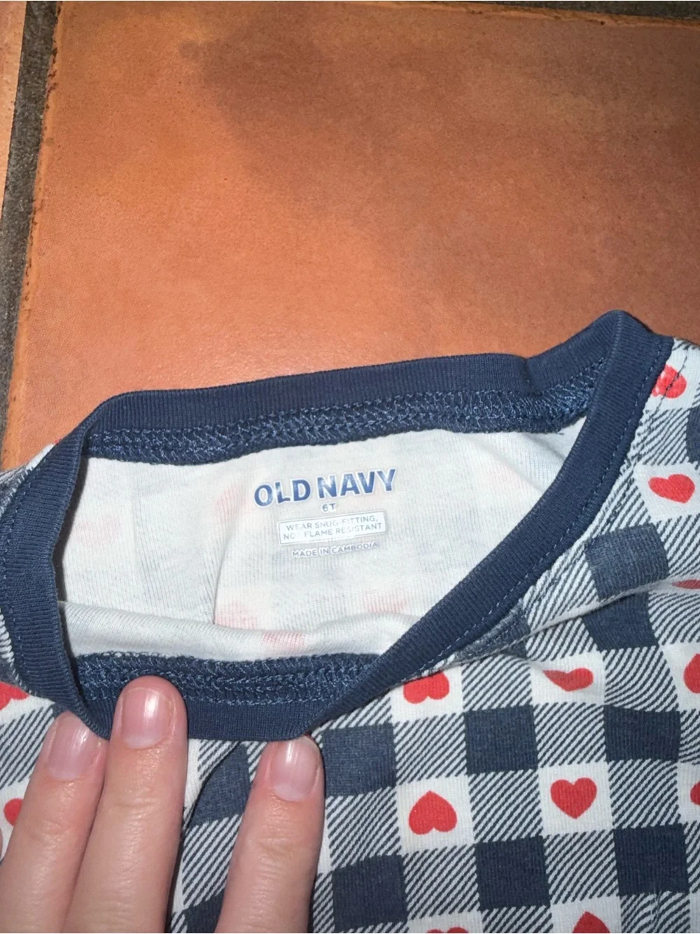 Old Navy Kids Navy Star Print & Navy Plaid Heart Pajama Set
